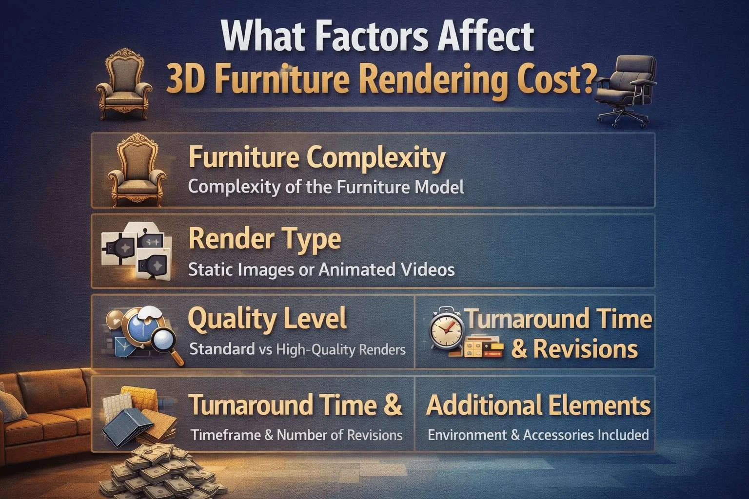 Factors Affect 3D Furniture Rendering Cost