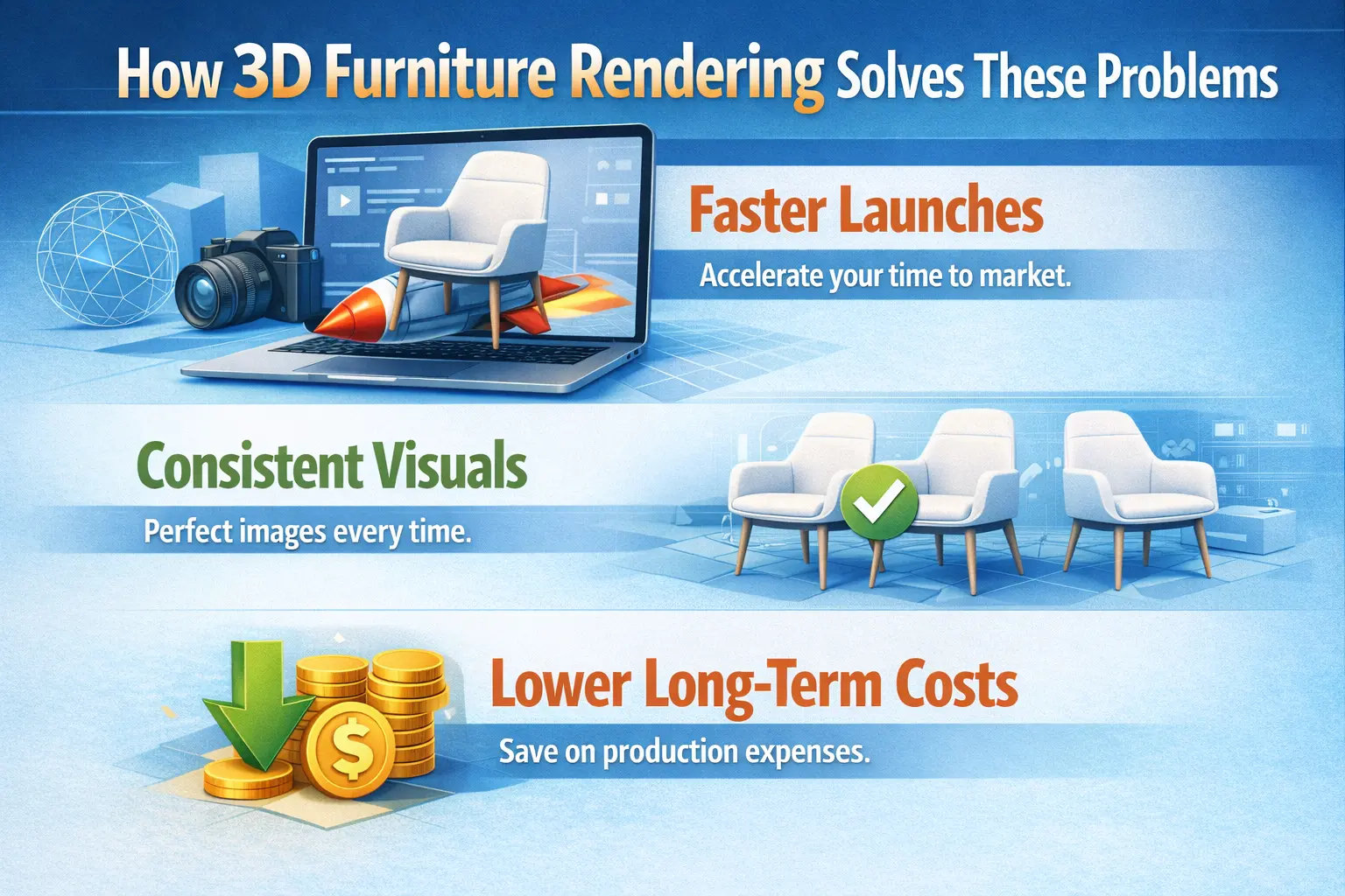 How 3D Furniture Rendering Solves These Problems