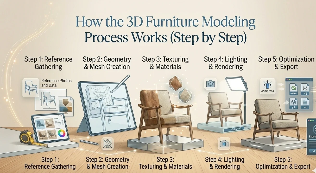 How the 3D Furniture Modeling Process Works (Step by Step)