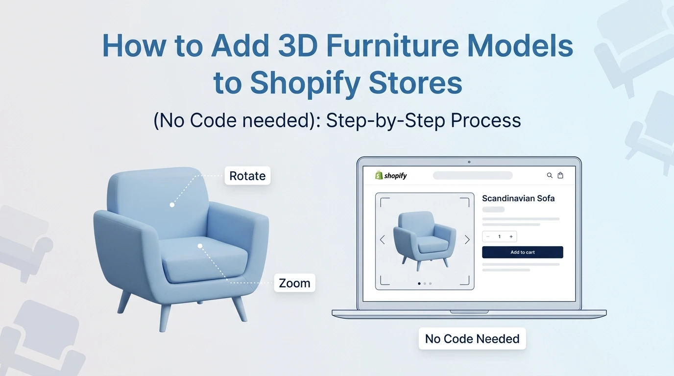 How to Add 3D Furniture Models to Shopify Stores  (No Code need): Step-by-Step Process